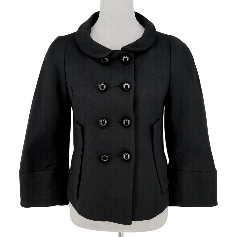 Zara Basic Jacket Womens Medium Black Double Brea… - image 1